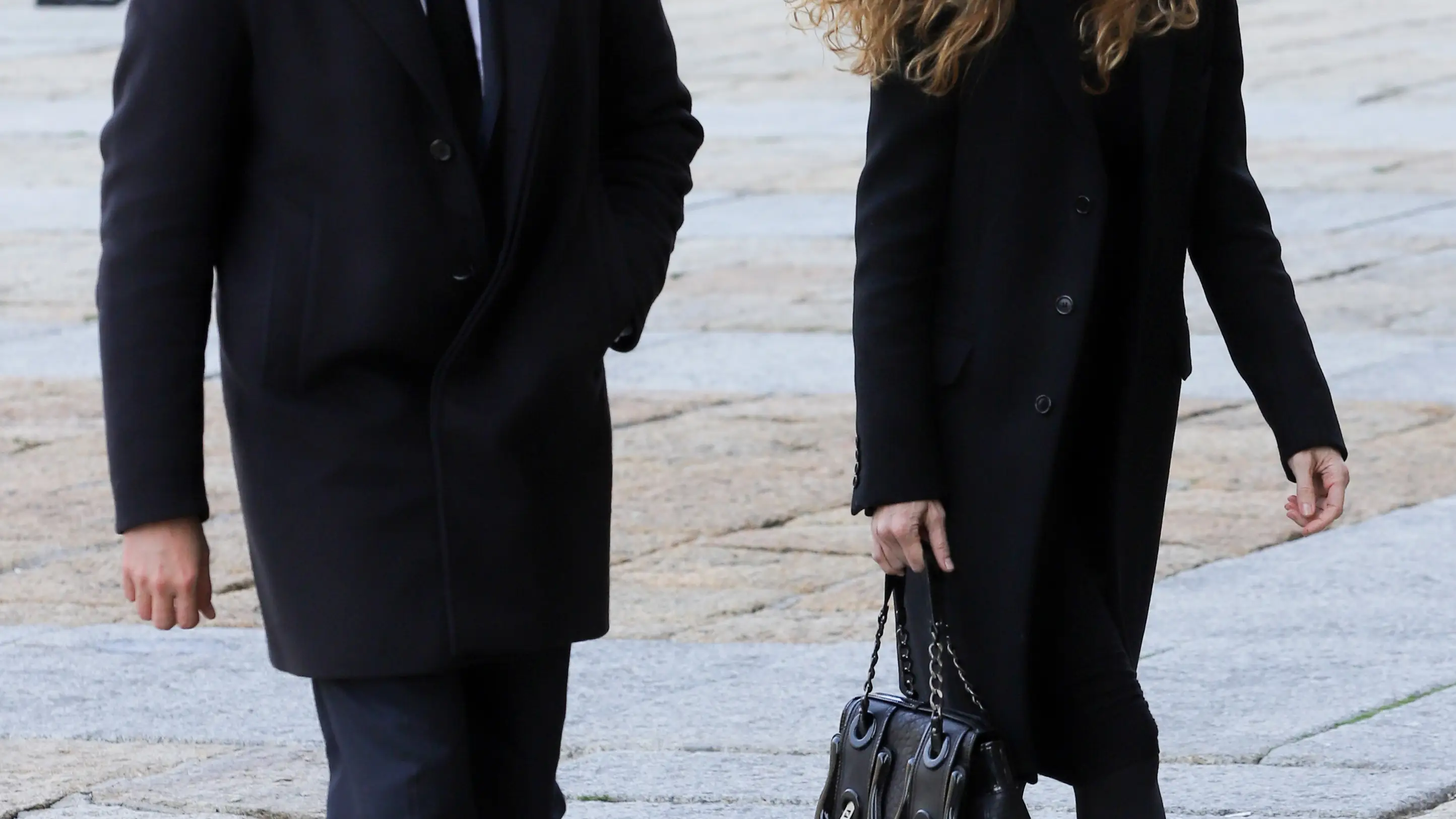 Borja Thyssen y Blanca Cuesta a la entrada del funeral celebrado por doña Pilar de Borbón en el Monasterio de El Escorial, a 29 de enero de 2020.Pilar de Borbón, Infanta Pilar, El Escorial, rey, reina, Casa RealRaúl Terrel / Europa Press29/01/2020