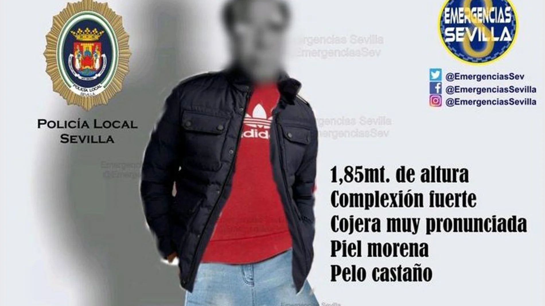 Retrato robot del presunto violador difundido por la Policía Local