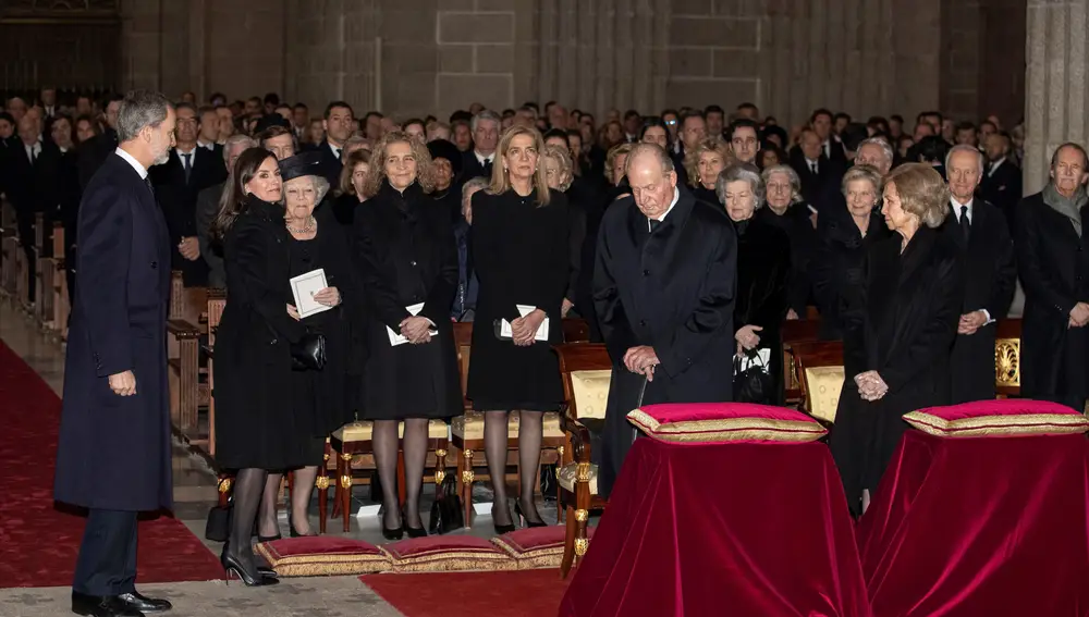 Funeral de Pilar de Borbón en el Monasterio de El Escorial