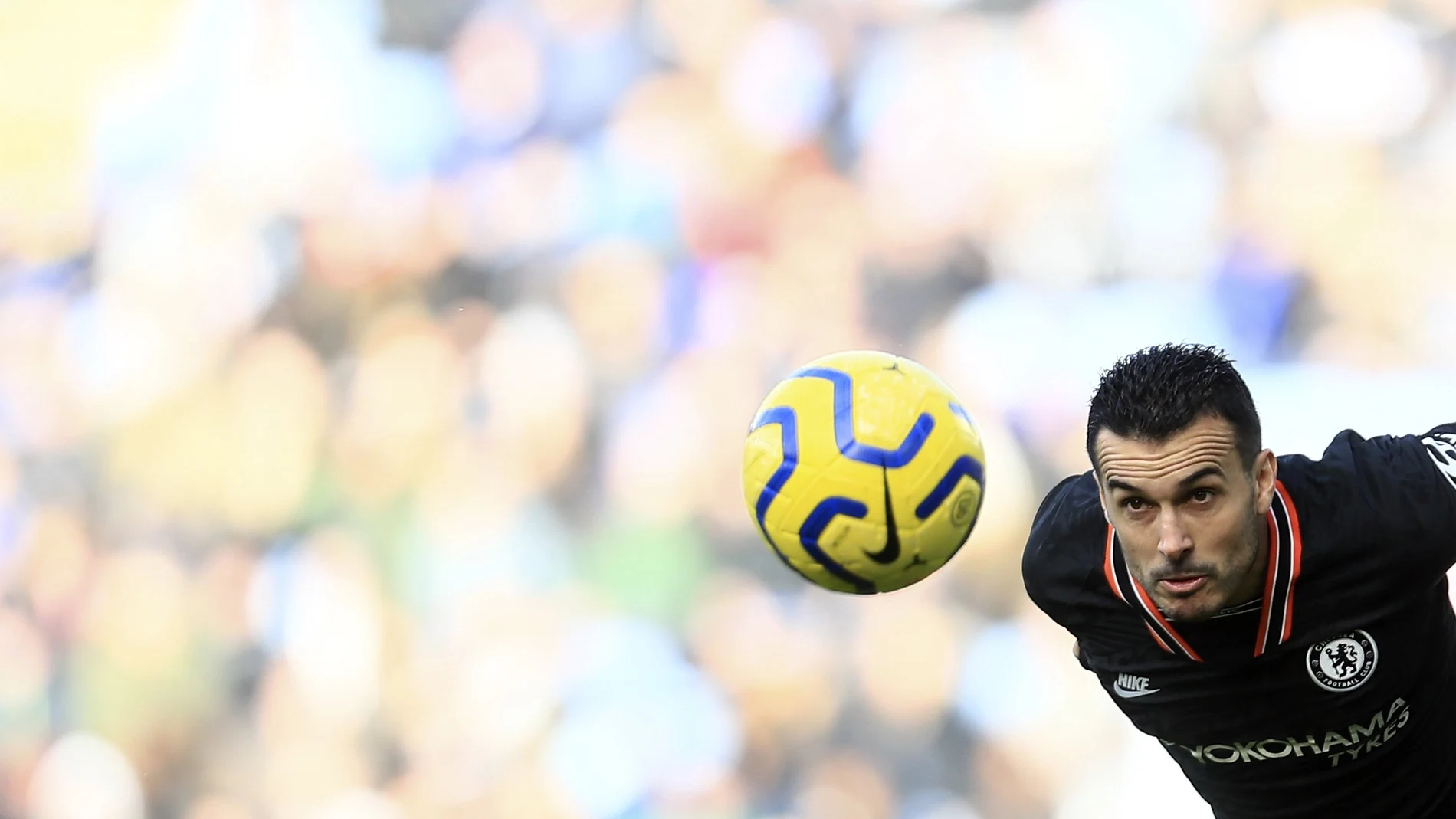Pedro, en el último partido del Chelsea contra el Leicester