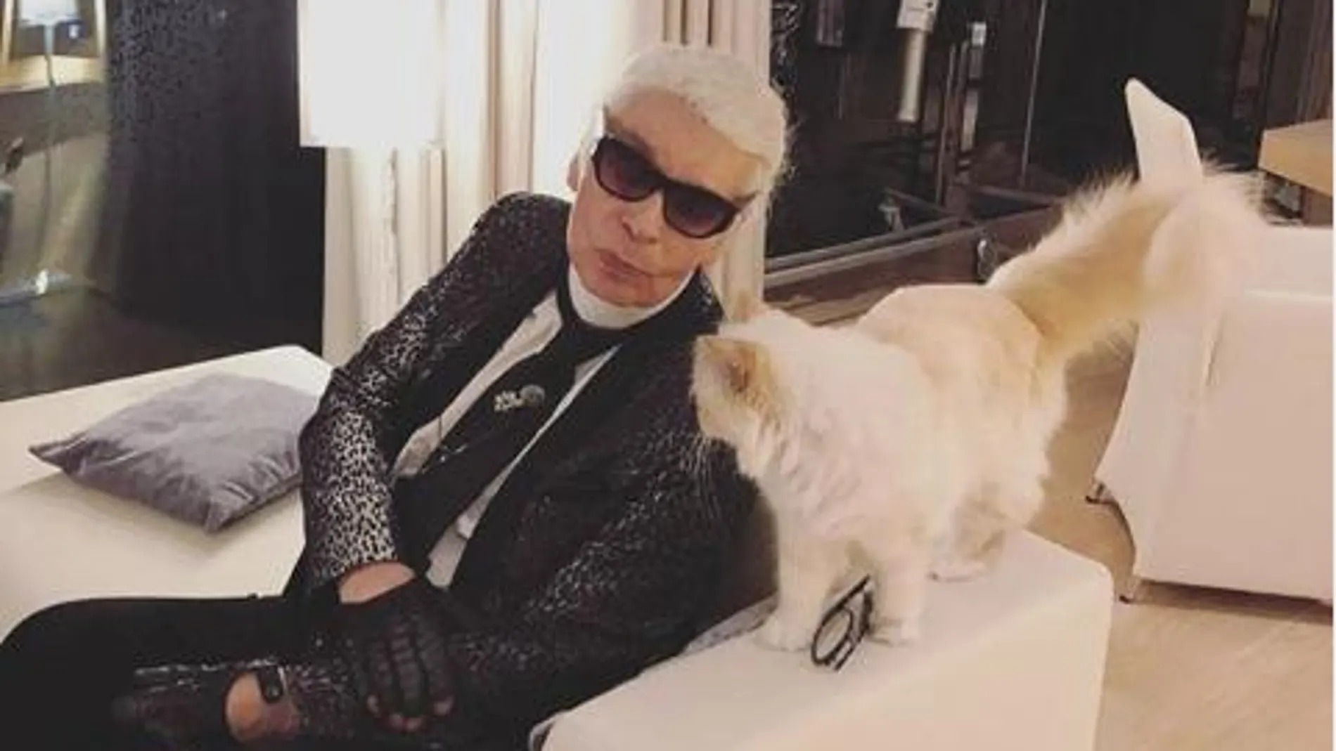 Karl Lagerfeld junto a Choupette