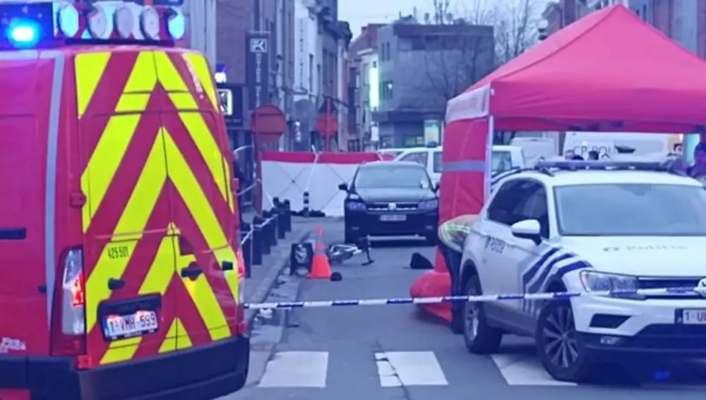 Imagen de la escena del apuñalamiento en Gante, Bélgica