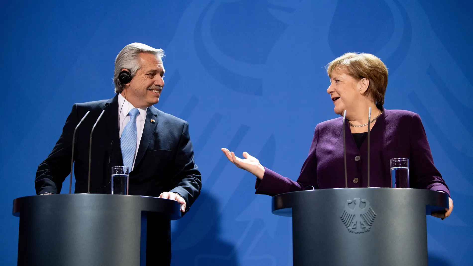 Argentina President, Alberto Fernandez meets German Chancellor Merkel