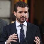 El presidente del partido Popular, Pablo Casado,