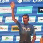 Óscar Sevilla, en el podio de la Vuelta a San Juan