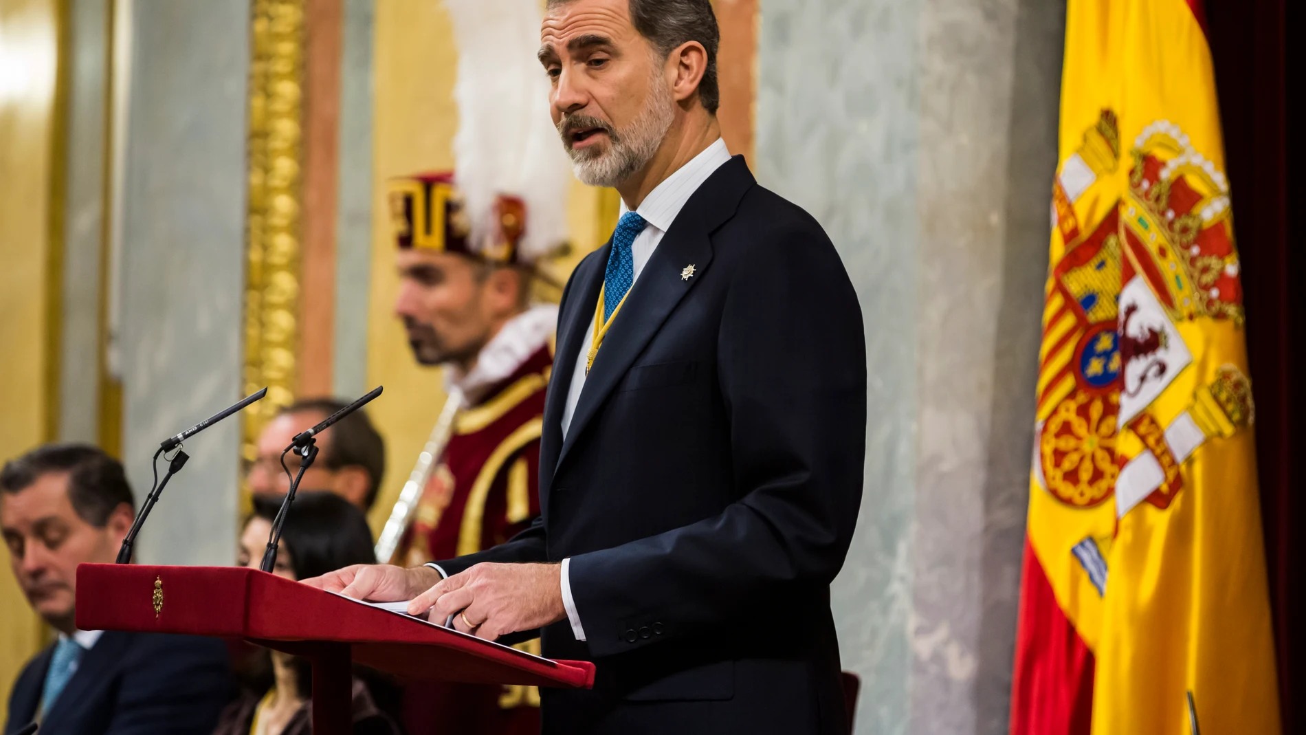 El Rey Felipe VI durante su discurso en el Congreso de los Diputados.