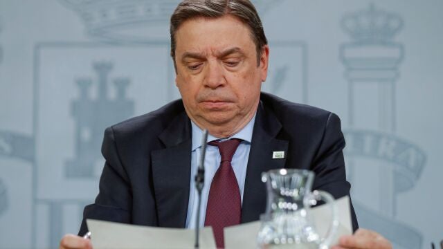 El ministro de Agricultura, Pesca y Alimentación, Luis Planas, durante la rueda de prensa posterior a la reunión del Consejo de Ministros celebrada este martes en Moncloa