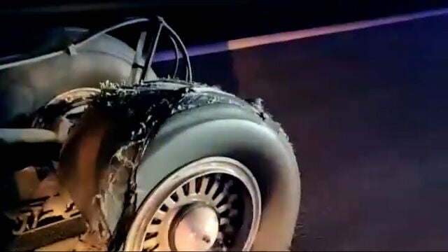 Así ha quedado la rueda del avión de Air Canada
