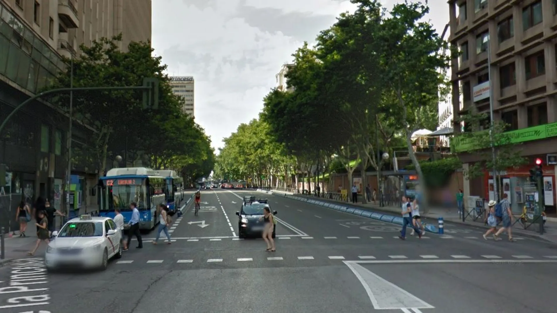 Tramo al comienzo de la calle princesa que será remodelado por las obras de Plaza de España