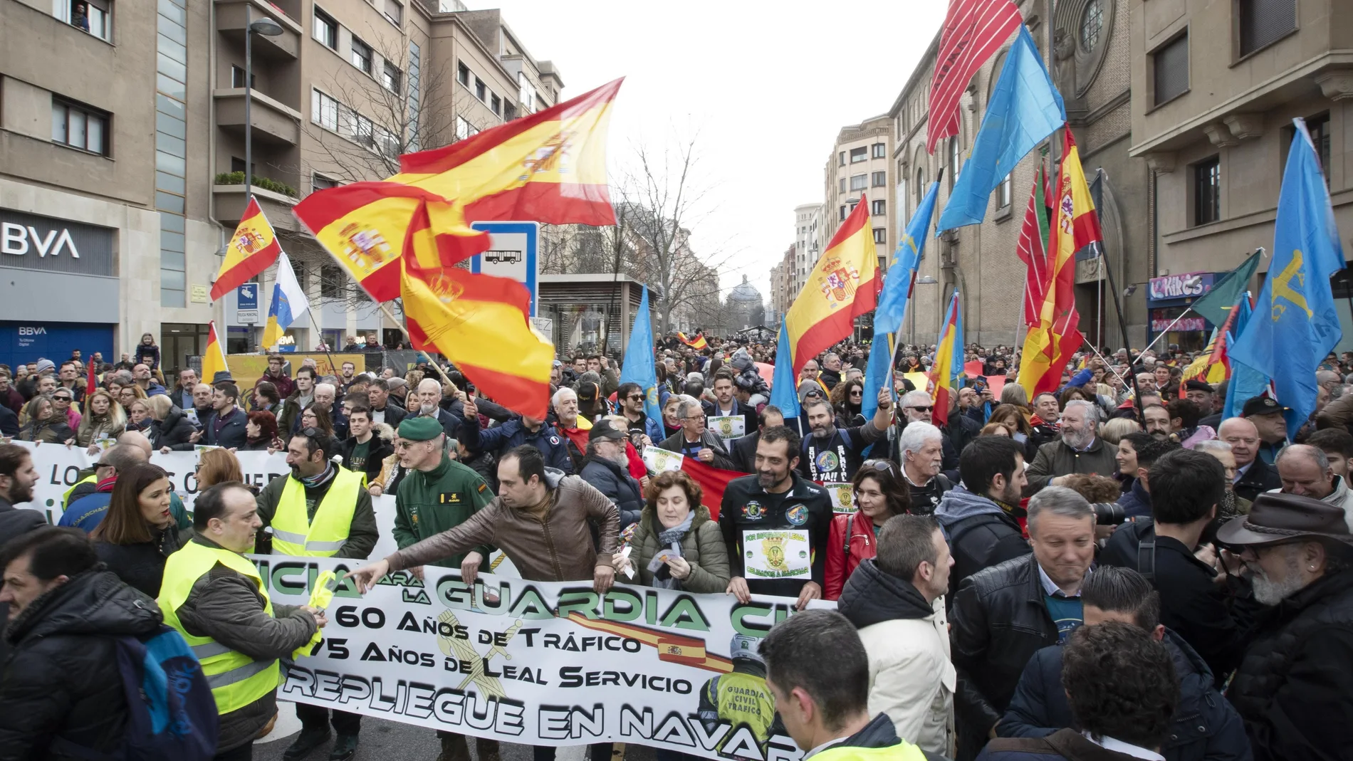 Una concentración protesta en Pamplona contra traspaso de tráfico a Navarra