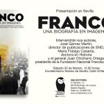 Portada y cartel de presentación del libro sobre Franco en Sevilla