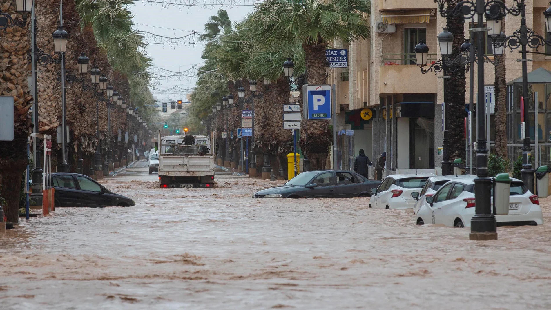Vías de municipios como Los Alcázares quedaron totalmente anegadas tras los episodios de intensas lluvias de los pasados meses de septiembre, diciembre y enero