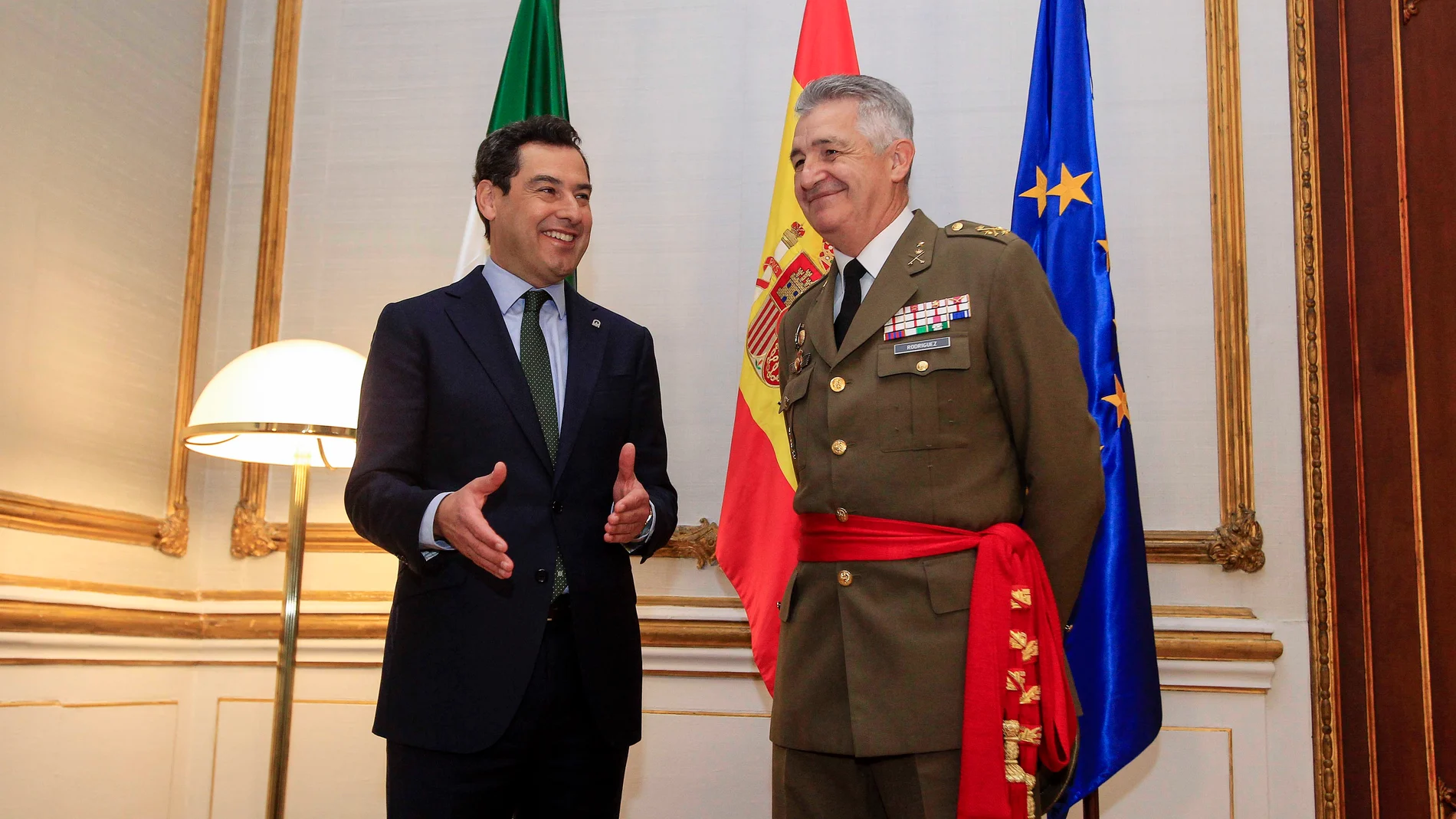 Moreno recibe en San Telmo al teniente general de la Fuerza Terrestre, José Rodríguez García