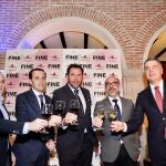 El consejero de Cultura, Javier Ortega, participa en la recepcion de bienvenida de los participantes de la Feria de Enoturismo junto al presidente de la Cámara de Comercio Víctor Caramanzana; el presidente de la Feria de Muestras, Alberto Alonso; el presidente de la Diputación, Conrado Martín y el alcalde de Valladolid Óscar Puente