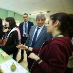 El rector de la Universidad de León, Juan Francisco García Marín, durante la inauguración de Expociencia Unileón