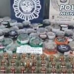 Productos incautados relacionados con el cannabis en una tienda del centro de Madrid