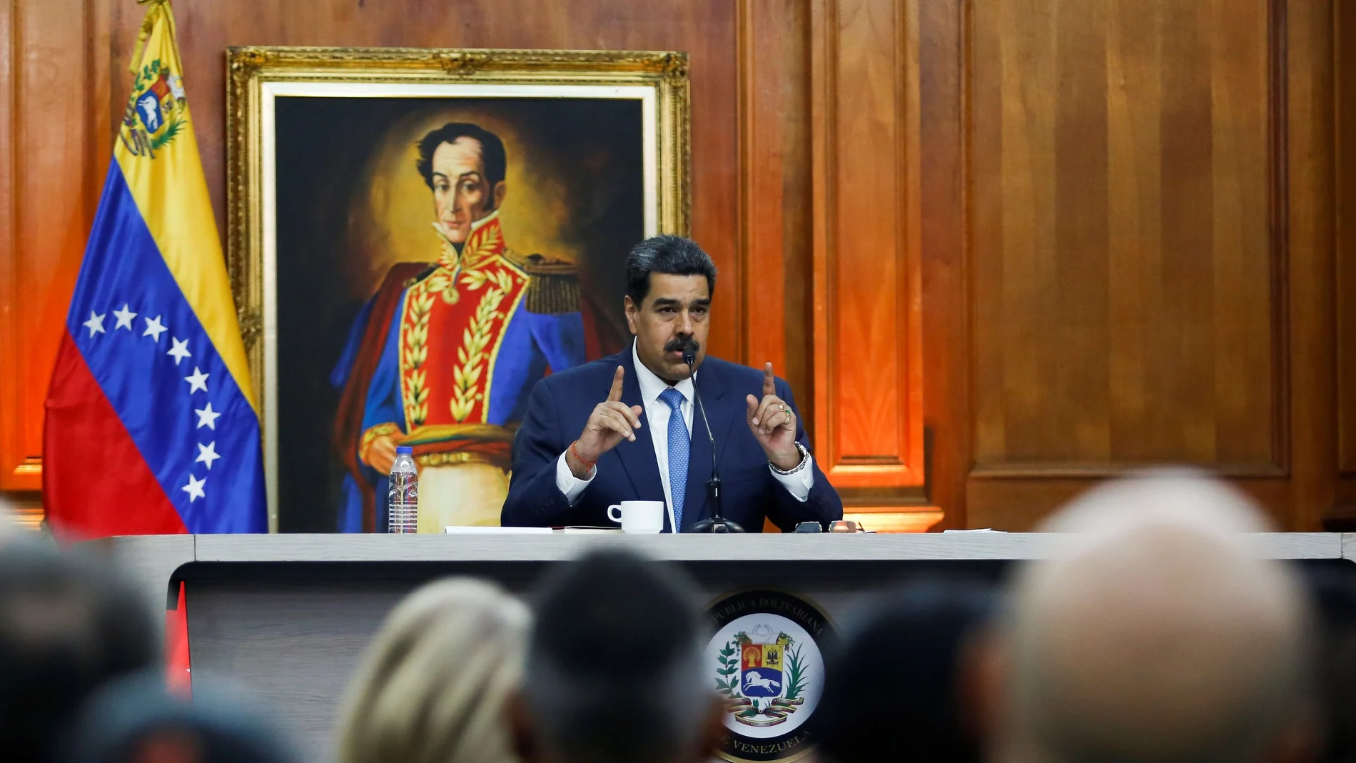Maduro durante su discurso en el Palacio de Miraflores