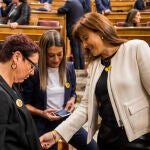 Diputadas independentistas catalanas en la sesion constitutiva de la XIV Legislatura del Congreso de los Diputados
