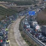La autovía A-45, que une Córdoba y Málaga por Antequera, durante un corte de tráfico