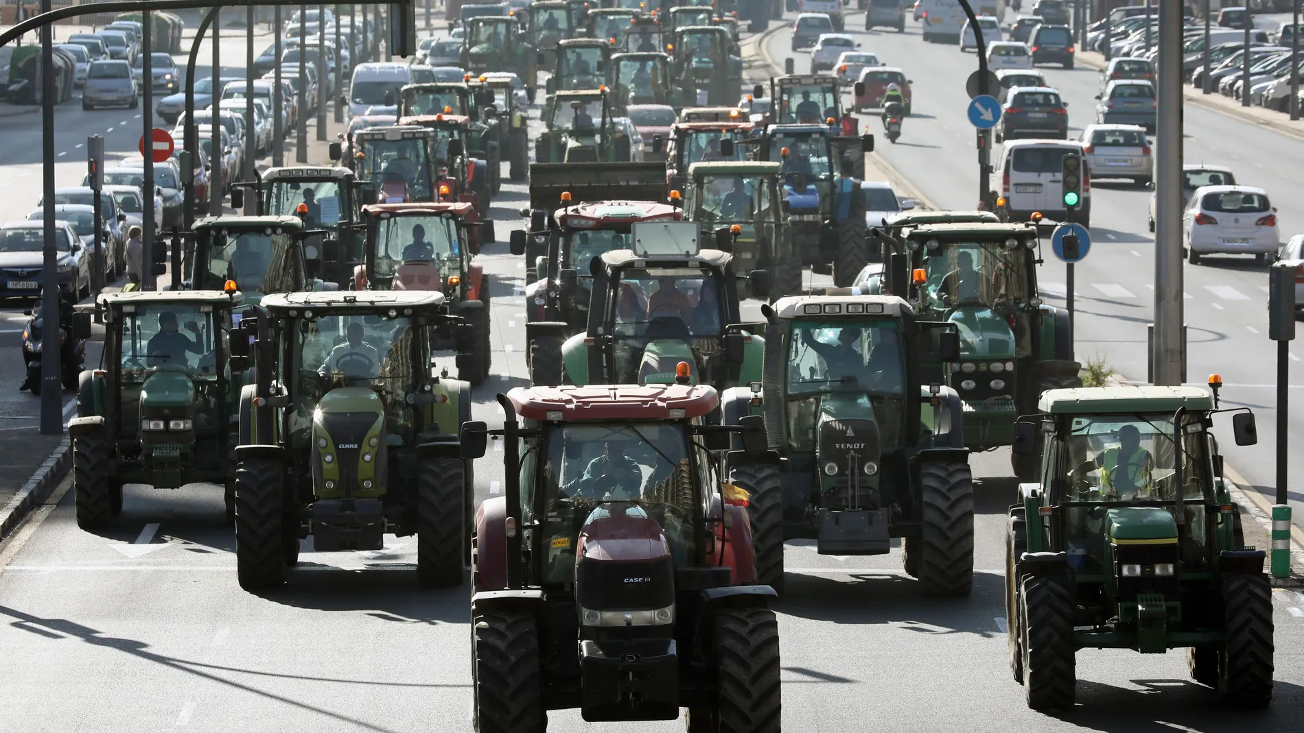 Miles de tractores protestan en València para denunciar su "situación límite"