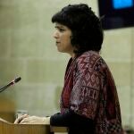 La líder de Adelante Andalucía es Teresa Rodríguez, en la imagen en el Parlamento autonómico