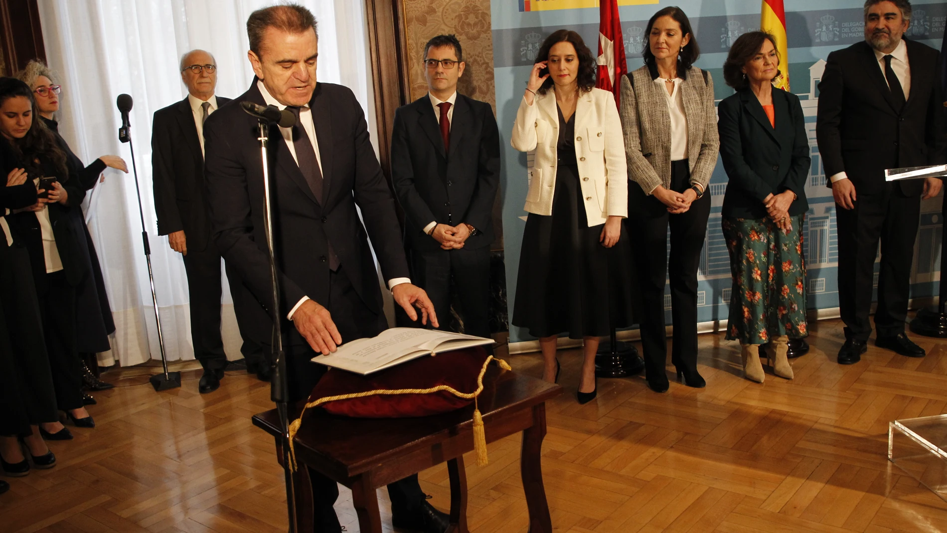 MADRID, 17/02/2020.- El nuevo delegado del Gobierno en Madrid, José Manuel Franco, durante la toma de posesión del cargo, este lunes en la Delegación del Gobierno en Madrid.