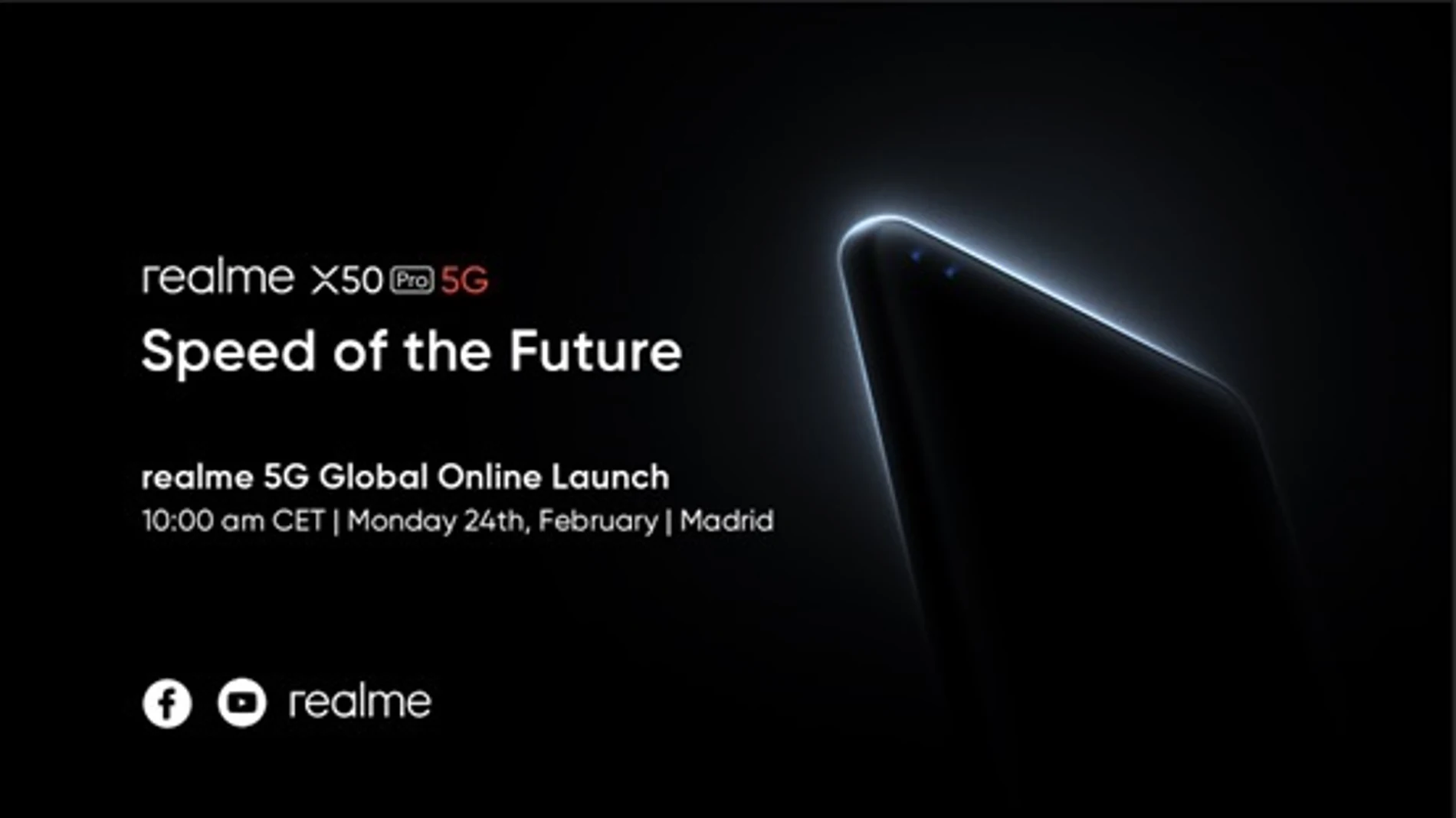 El lanzamiento global de realme X50 Pro 5G se celebrará el 24 de febrero de forma online