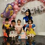 Georgina Rodríguez junto a sus hijos celebrando el cumpleaños de Alana Martina.