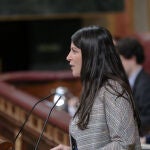 La secretaria general de Vox en el Congreso de los Diputados, Macarena Olona, interviene desde la tribuna en el debate sobre la toma en consideración de la proposición de ley de la derogación del plazo máximo previsto para la instrucción en la Ley de Enjuiciamiento Criminal, en una sesión plenaria en el Congreso de los Diputados, Madrid (España), a 18 de febrero de 2020.18 FEBRERO 2020 POLÍTICA;POLÍTICOJesús Hellín / Europa Press18/02/2020