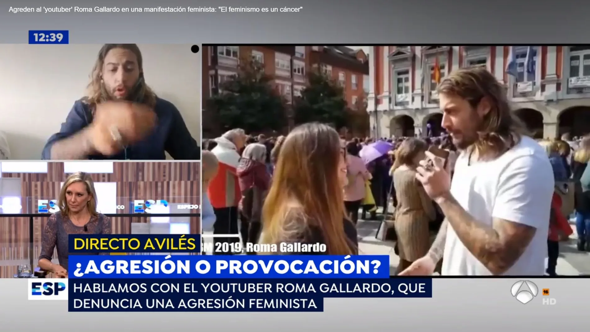 Roma Gallardo hablando para Espejo Público por videollamada