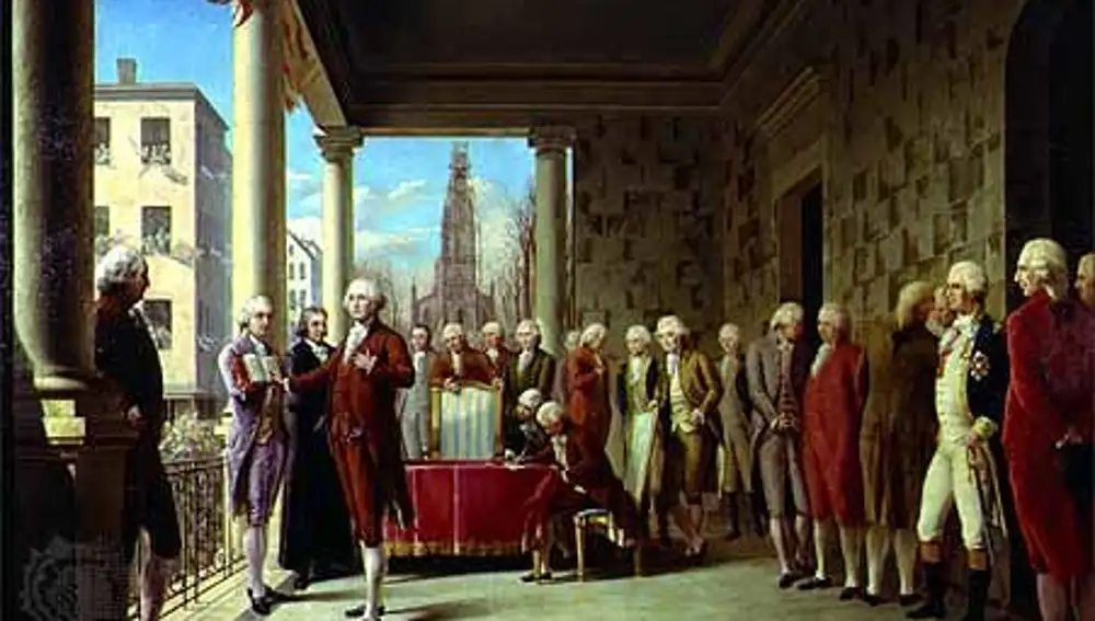 Juramento de George Washington cuando fue nombrado presidente de los Estados Unidos