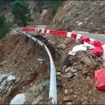 Una de las carreteras afectadas por los temporales