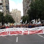 Multitudinaria protesta en Murcia con los líderes de Asaja, COAG y UPA encabezando la manifestación