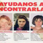 Cartel que se utilizó para difundir la desaparición de las tres niñas de Alcàsser