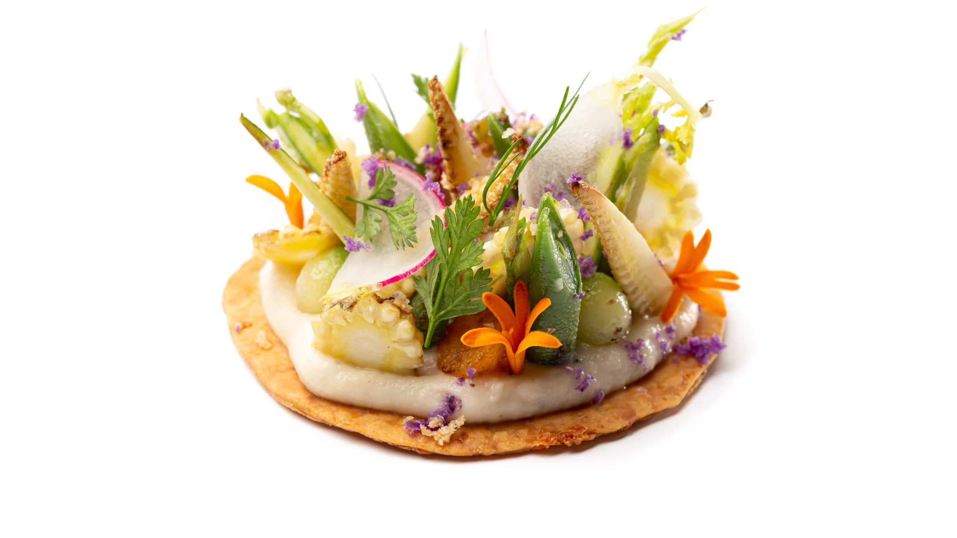 Tartaleta de verduras que elabora José Carlos Fuentes en El Club Allard dentro del menú vegetariano de la temporada