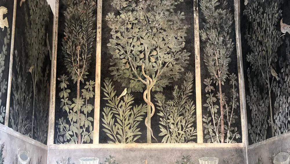 Una de las paredes de la Casa del Frutteto en Pompeya
