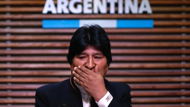 El expresidente de Bolivia Evo Morales habla durante una rueda de prensa ofrecida en Buenos Aires esta semana