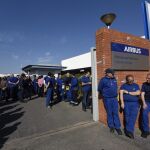 Trabajadores de Airbus en la concentración de Sevilla