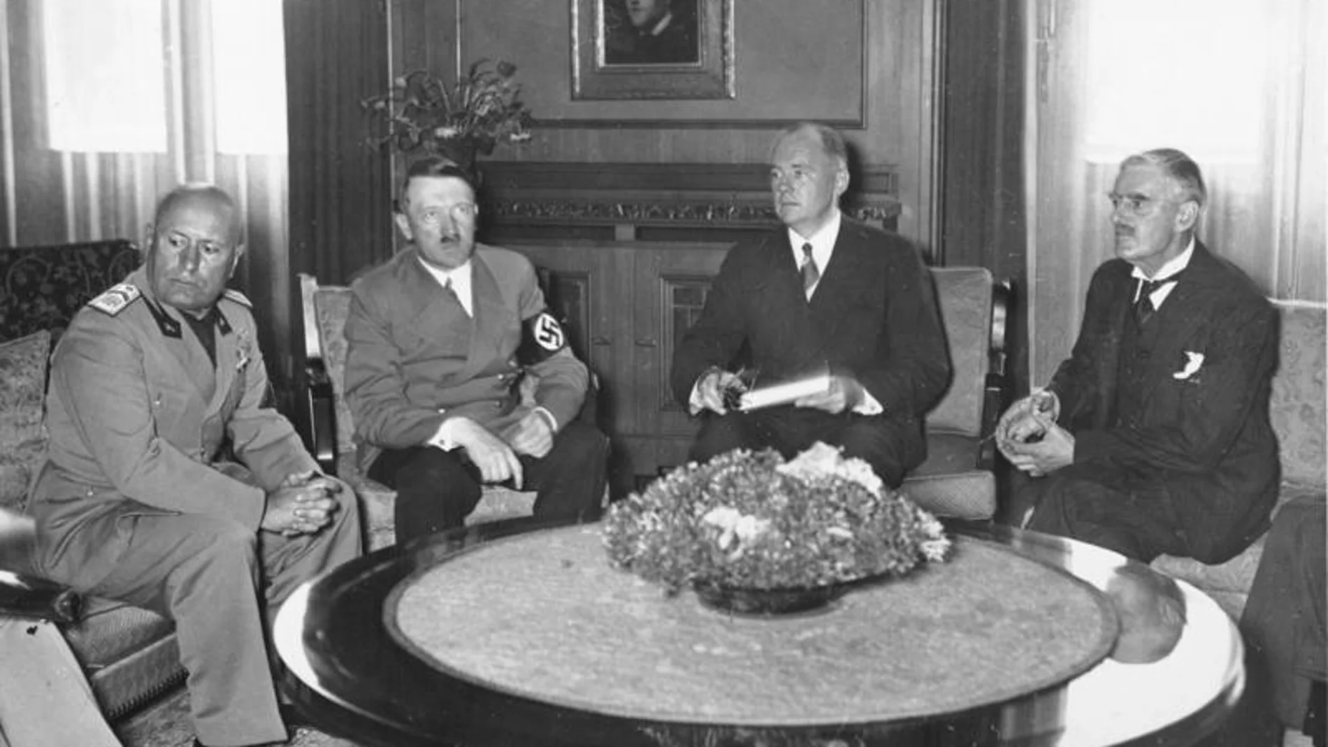 Chamberlain y HItler en Munich