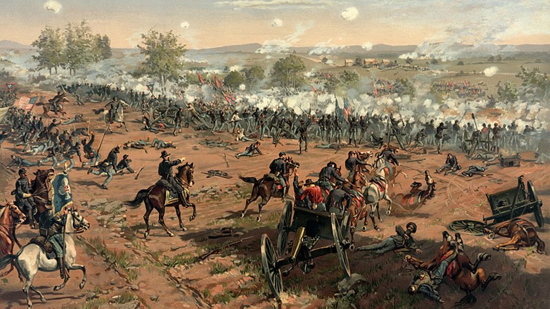La carga de Pickett en la batalla de Gettysburg, lámina de Thure de Thulstrup