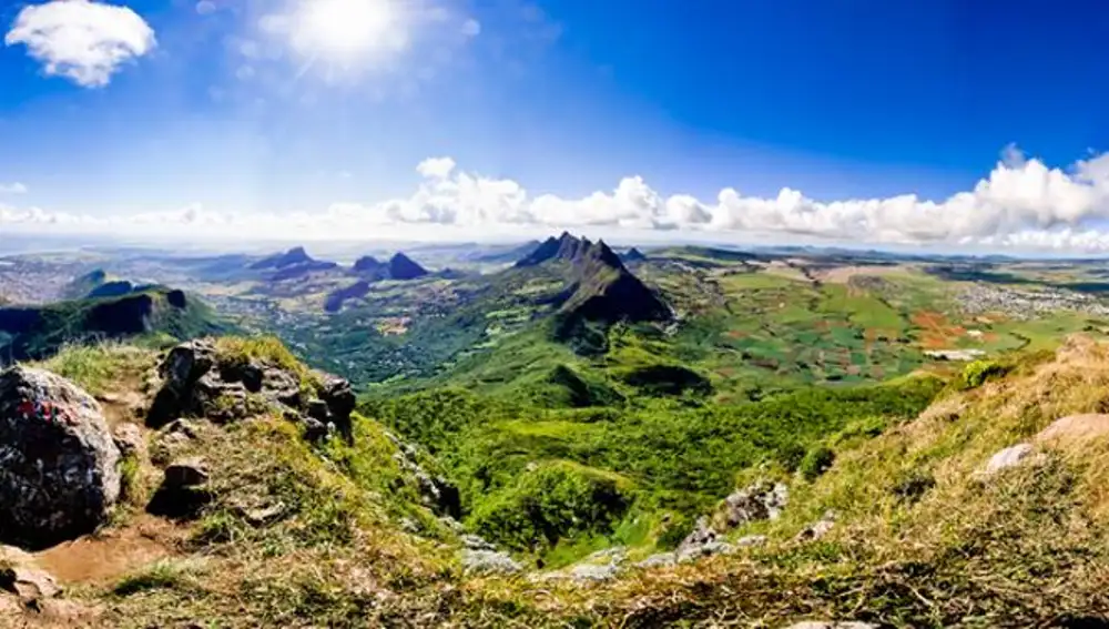 Vista panorámica desde Le Pouce (Isla Mauricio)
