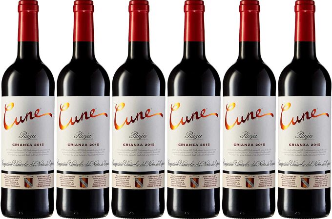 Seis botellas de vino Tinto Cune