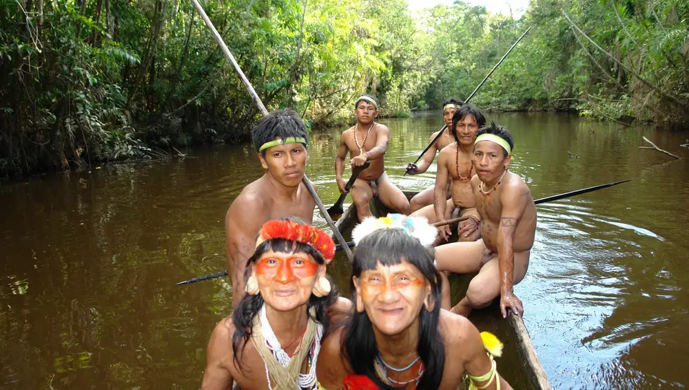 Imagen del a tribu que se localiza en la región amazónica de Ecuador