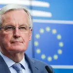 Michel Barnier, negociador jefe de la UE, en el Consejo Europeo en Bruselas. EFE/EPA/STEPHANIE LECOCQ