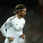 Sergio Ramos of Real Madrid runs during the UEFA Champions League football match played between Real Madrid and Manchester City at Santiago Bernabeu stadium on January 26, 2020 in Madrid, Spain.26/02/2020 ONLY FOR USE IN SPAIN