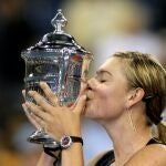 Sharapova celebra su triunfo en el Abierto de Estados Unidos