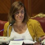 Ángeles Armisén, presidenta de la Diputación de Palencia, durante un Pleno