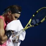 Nadal, durante su partido de octavos en Acapulco