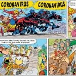 Viñeta del cómic donde aparece Coronavirus.