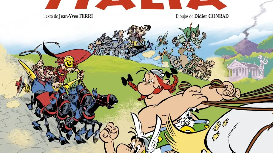 Portada del cómic &quot;Asterix en Italia&quot;.